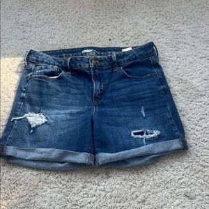 Old Navy high rise dark  Wash Distressed Women’s Denim Shorts size 4